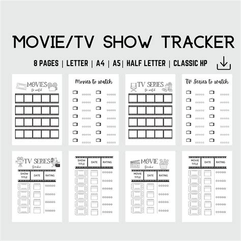 Free Printable Tv Show Tracker